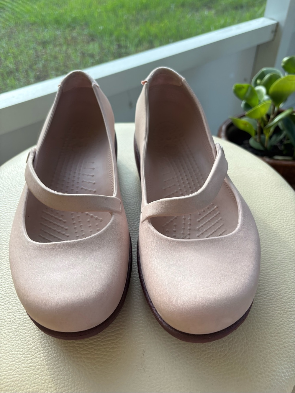CROCS Women’s Mary Jane Flats in Light Pink